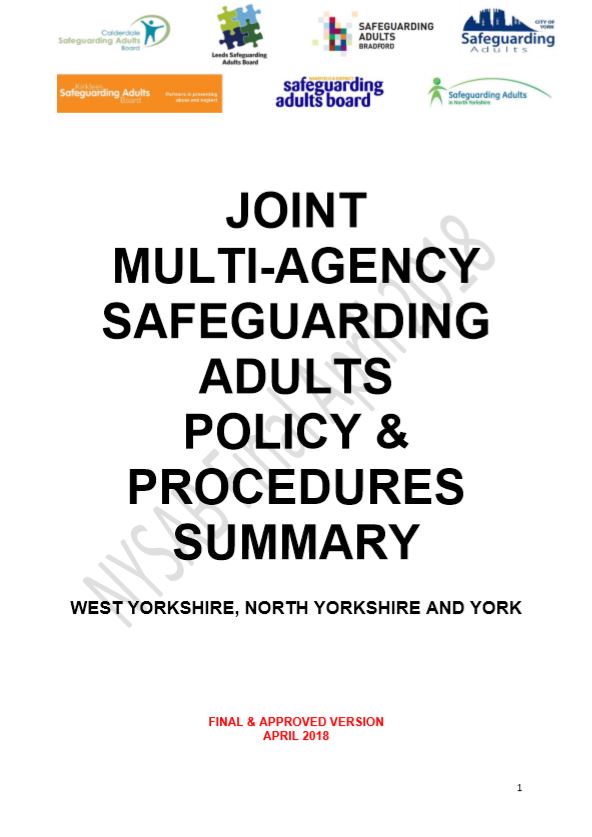 Joint Multi-Agency Safeguarding Adults Policy and Procedure Summary