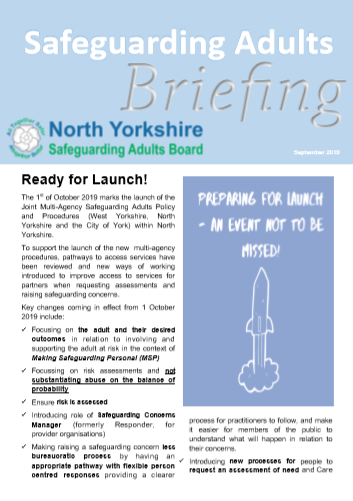 North Yorkshire Safeguarding Adult Board Briefing September 2019